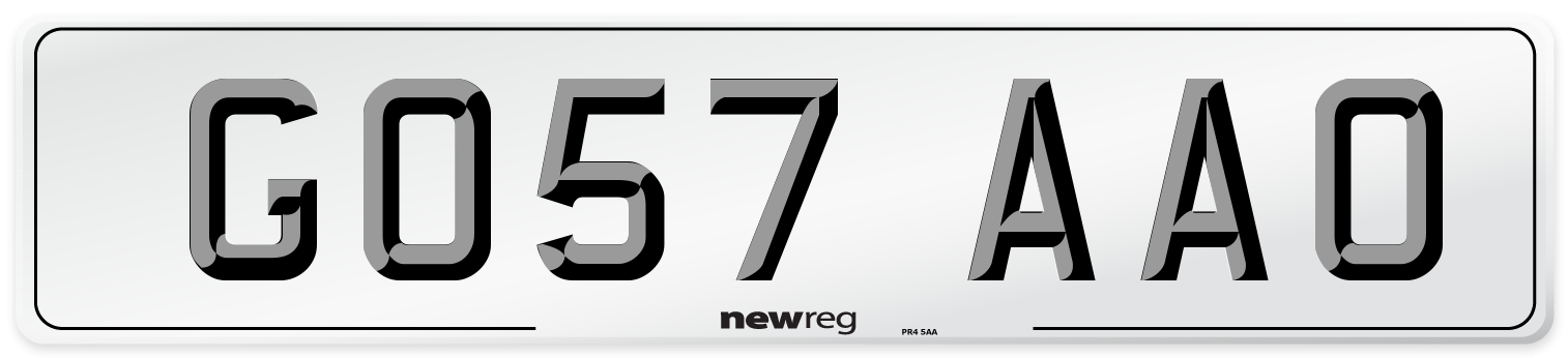 GO57 AAO Number Plate from New Reg